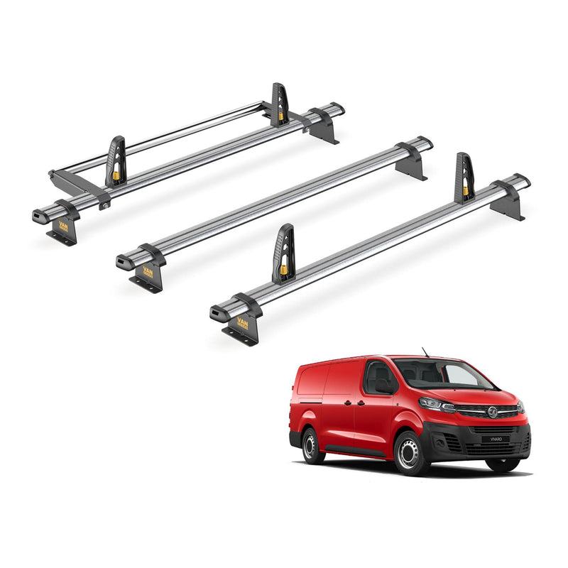 Vauxhall Vivaro Roof Rack for 2019+ LWB (L2) 3x Bars Bundle Van Guard Ulti Trade