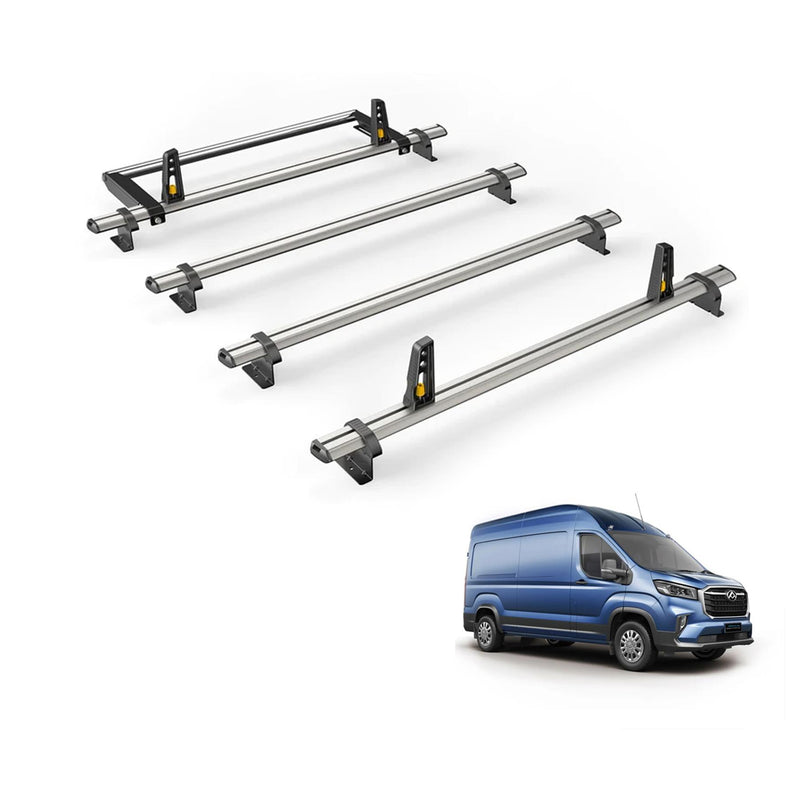 Maxus Deliver 9 Roof Rack for 2020+ 4 Roof Bars & Roller - Van Guard Plus