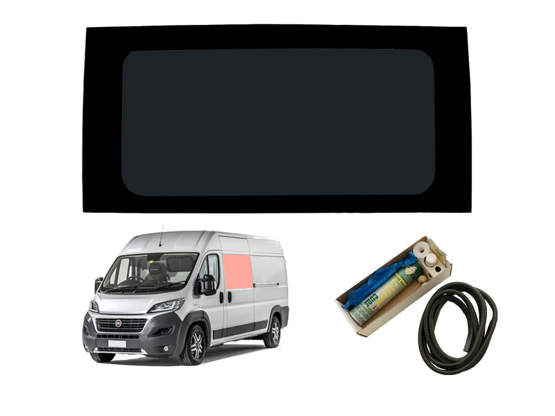 Fiat Ducato (2006-) Passenger Side Fixed Window Privacy Camper Glass with Fitting Kit