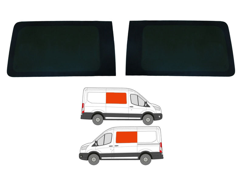 Ford Transit (2014-) Driver and Passenger Side Fixed Window Privacy Camper Glass