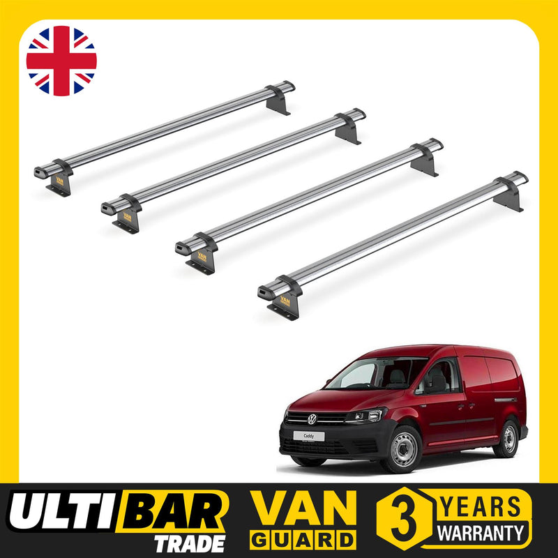 VW Caddy (2010-2015) - 4 Van Guard Ultibar Trade Roof Bars