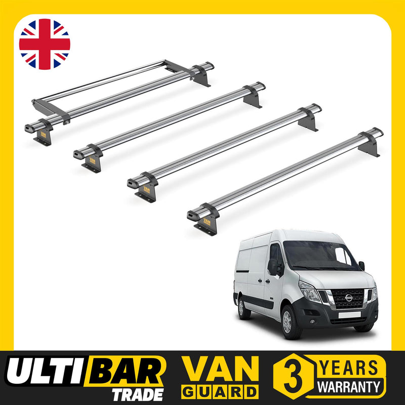 Nissan NV400 (2010-2021) - 4 Van Guard Ultibar Trade Roof Bars + Roller