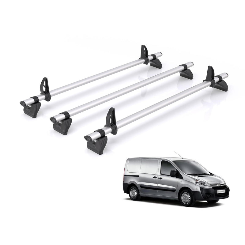 Toyota Proace (2013-2016) - 3 Rhino Kammbar Pro Roof Bars (Aluminium)