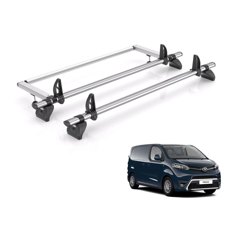 Toyota ProAce (2016-2024) 2 Rhino Kammbar Fleet Roof Bars + Roller (Steel)