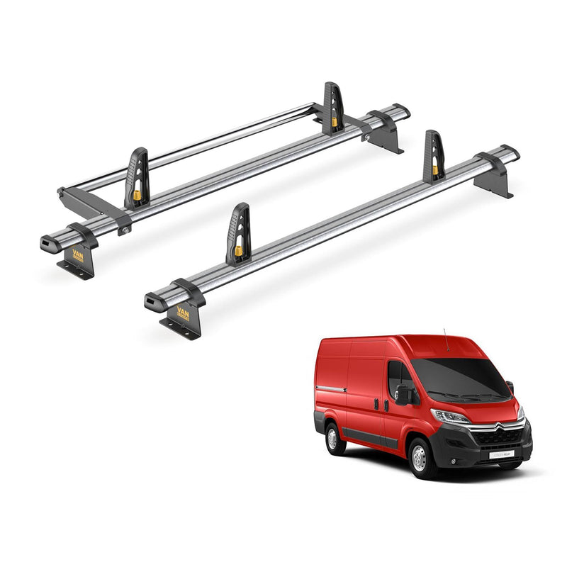 Citroen Relay Roof Rack for H1/H2 Roof 2x Bars & Roller Van Guard Ulti Trade