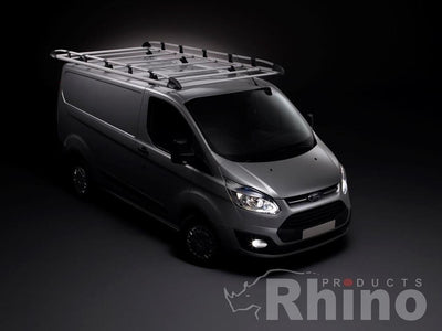 Ford Transit Custom Roof Rack + Roller SWB, Low Roof Models Rhino Aluminium Rack
