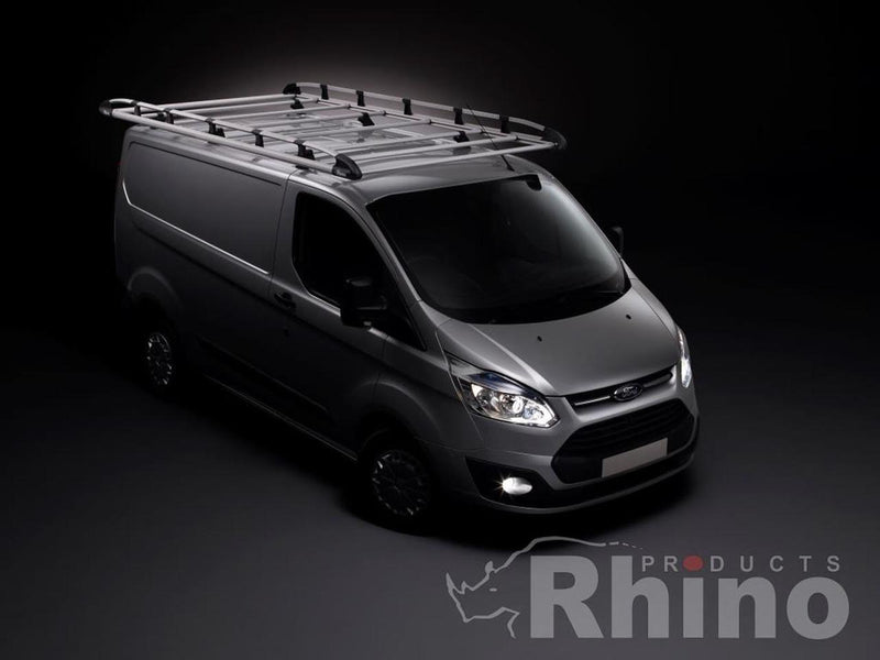 Ford Transit Custom Roof Rack + Roller SWB, Low Roof Models Rhino Aluminium Rack
