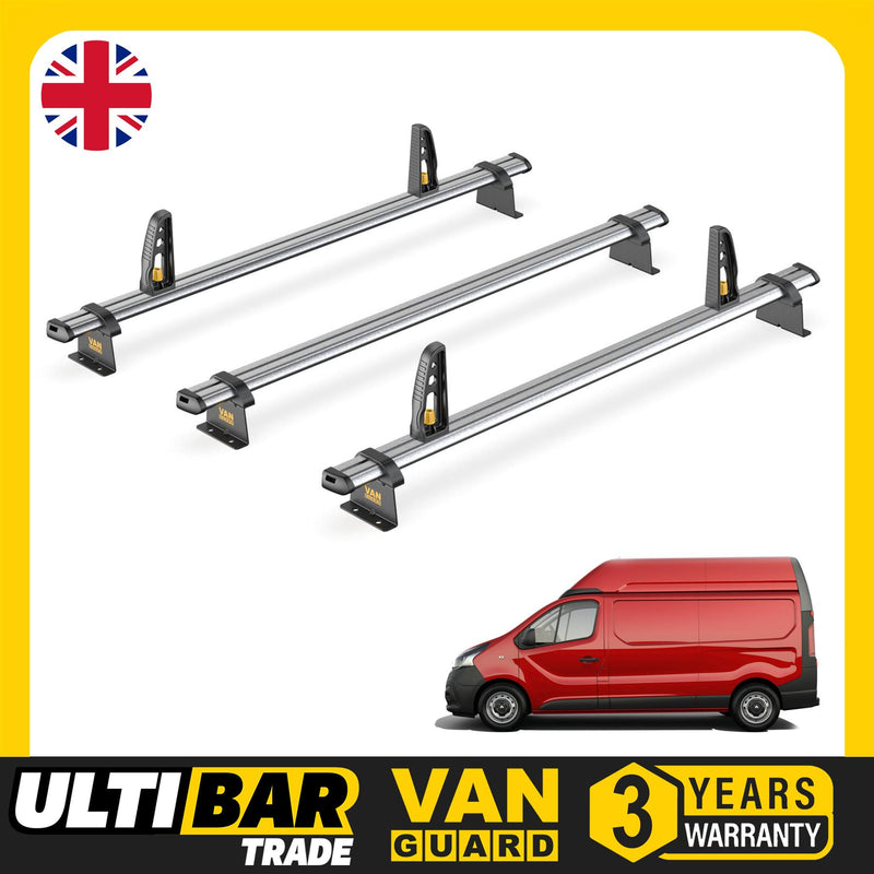 Vauxhall Vivaro Roof Rack for 2014-2019 High Roof 3 Bars Van Guard UltiBar Trade