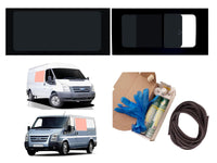 Ford Transit (2000-2014) - Left Fixed Right Opening Dark Tint Windows & Fitting Kit