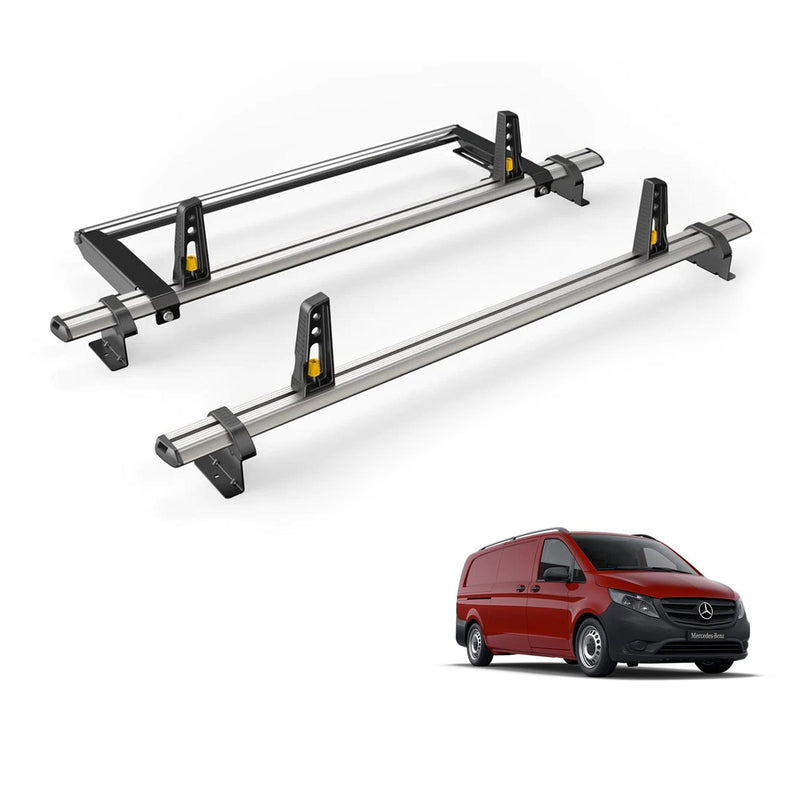 Mercedes Vito (2014-) - 2 Van Guard Ultibar Plus Roof Bars + Roller