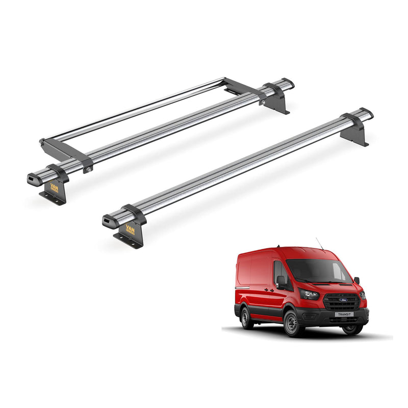 Ford Transit (2013-2024) - 2 Van Guard Ultibar Trade Roof Bars + Roller