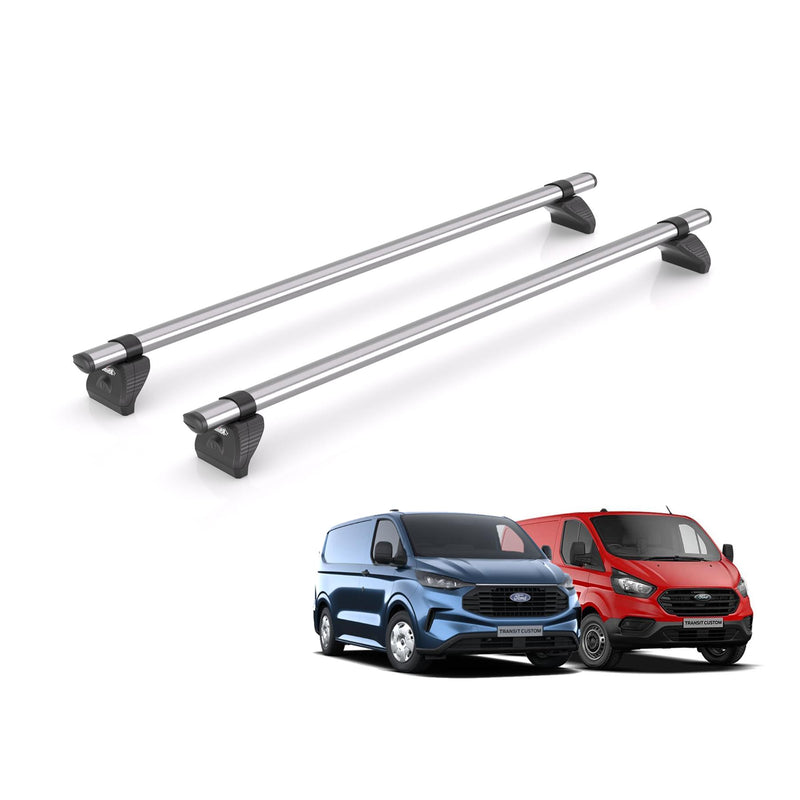 Ford Transit Custom Roof Rack For 2013+ [H1 Roof] 2x Bars Rhino Kammbar Fleet
