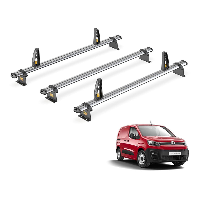 Citroen Berlingo Roof Rack for 2018+ 3x Bars & Loadstops Van Guard Ulti Trade
