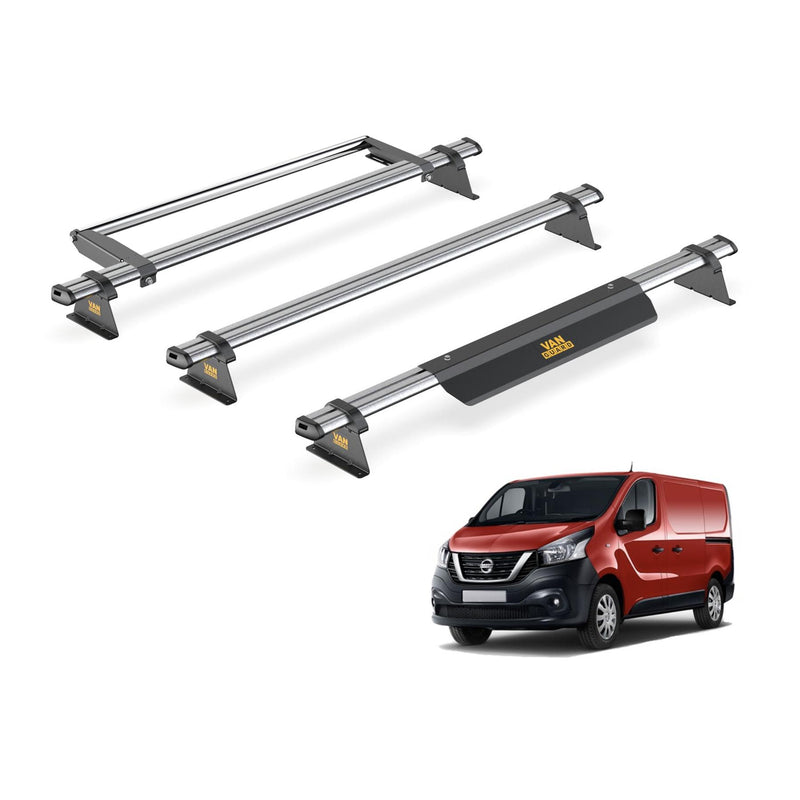 Nissan NV300 (2016-2021) - 3 Van Guard Ultibar Trade Roof Bars + Roller