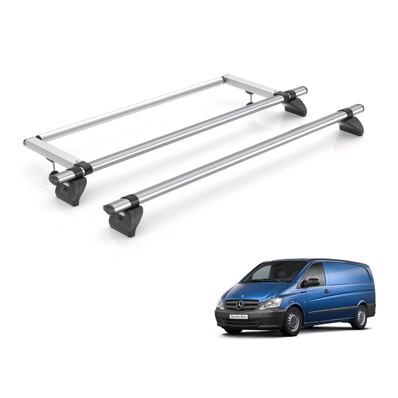 Mercedes Vito Roof Rack For 2003-2014 Compact/Long Models With Barn Doors 2 Bars