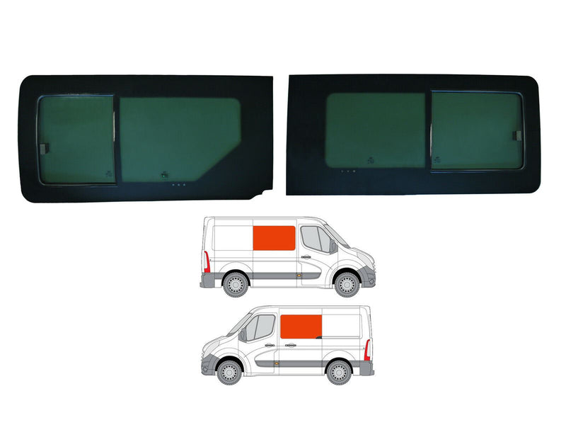 Vauxhall Movano (2010-2021) Driver and Passenger Side Opening Window Privacy Camper Glass