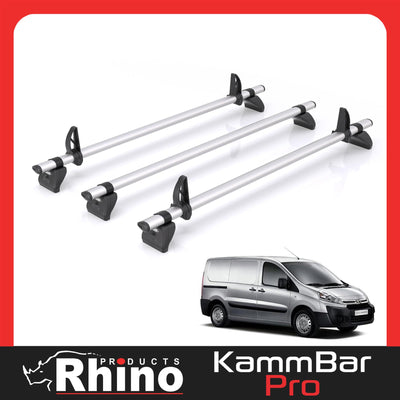 Toyota Proace (2013-2016) - 3 Rhino Kammbar Pro Roof Bars (Aluminium)