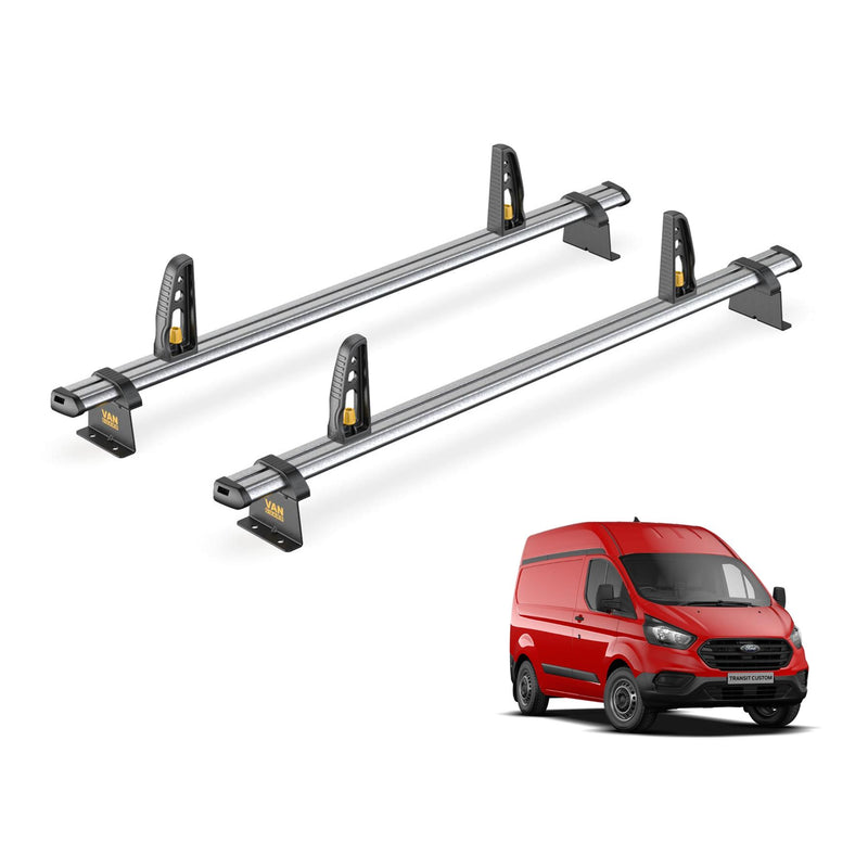 Ford Transit Custom Roof Rack for 2013-2024 GEN1 [H2] 2 Bars Van Guard Trade Bar
