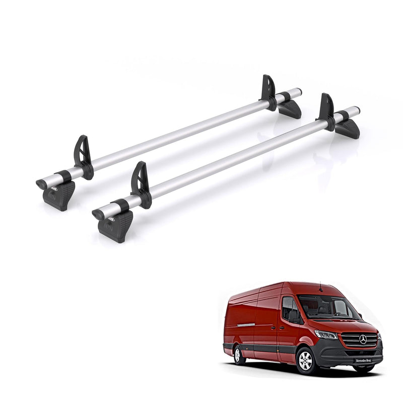 Mercedes Sprinter (2018-) - 2 Rhino Kammbar Pro Roof Bars (Aluminium)