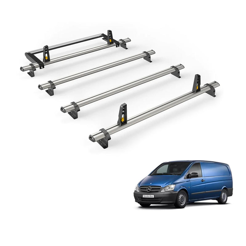 Mercedes Vito (2003-2014) - 4 Van Guard Ultibar Plus Roof Bars + Roller