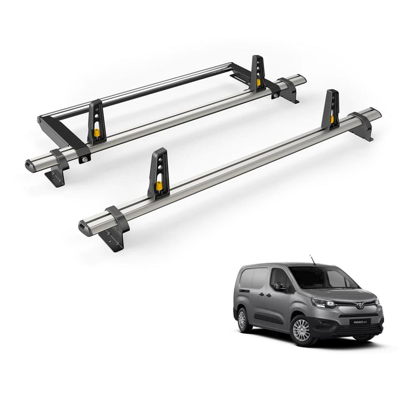 Toyota ProAce City Roof Rack for 2020+ [H2 Roof] 2 Bars & Roller Van Guard Plus
