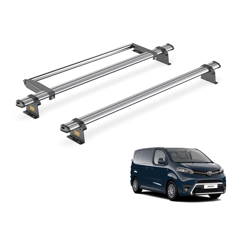 Toyota ProAce (2016-2024) - 2 Van Guard Ultibar Trade Roof Bars + Roller