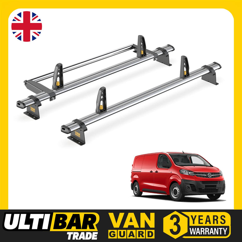 Vauxhall Vivaro Roof Rack for 2019+ SWB (L1) 2x Bars Bundle Van Guard Ulti Trade
