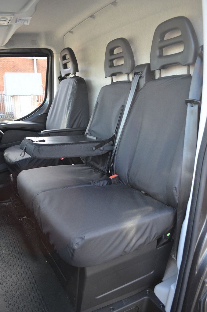 Iveco Daily (2014-) - Tailored Front Row w/ Armrest Seat Covers in Black (1+2)