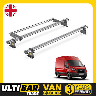 Ford Transit (2013-2024) - 2 Van Guard Ultibar Trade Roof Bars + Roller