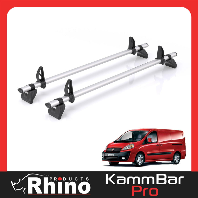 Fiat Scudo (2007-2016) - 2 Rhino Kammbar Pro Roof Bars (Aluminium)