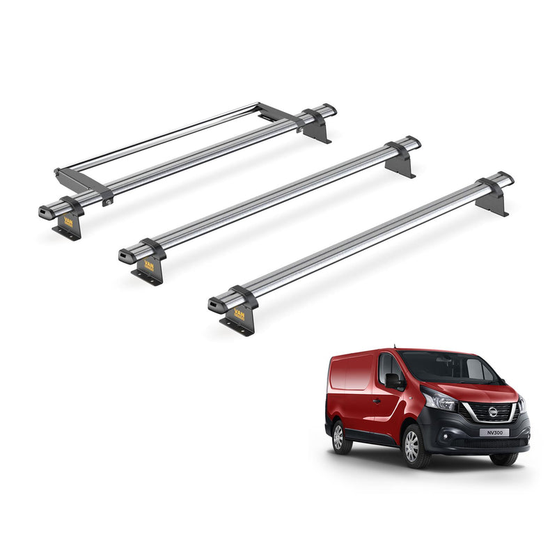 Nissan Primastar (2001-2014) - 3 Van Guard Ultibar Trade Roof Bars + Roller