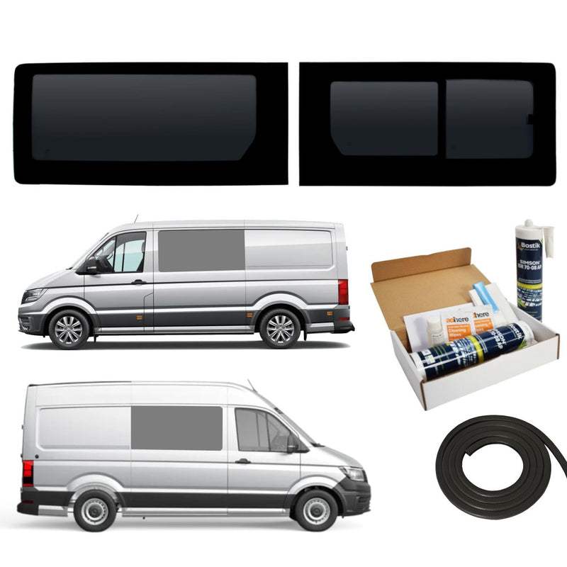 VD Glass - Vw Crafter 2017- Lh Side Fixed + Rh Side Open Tint Fitting Kit