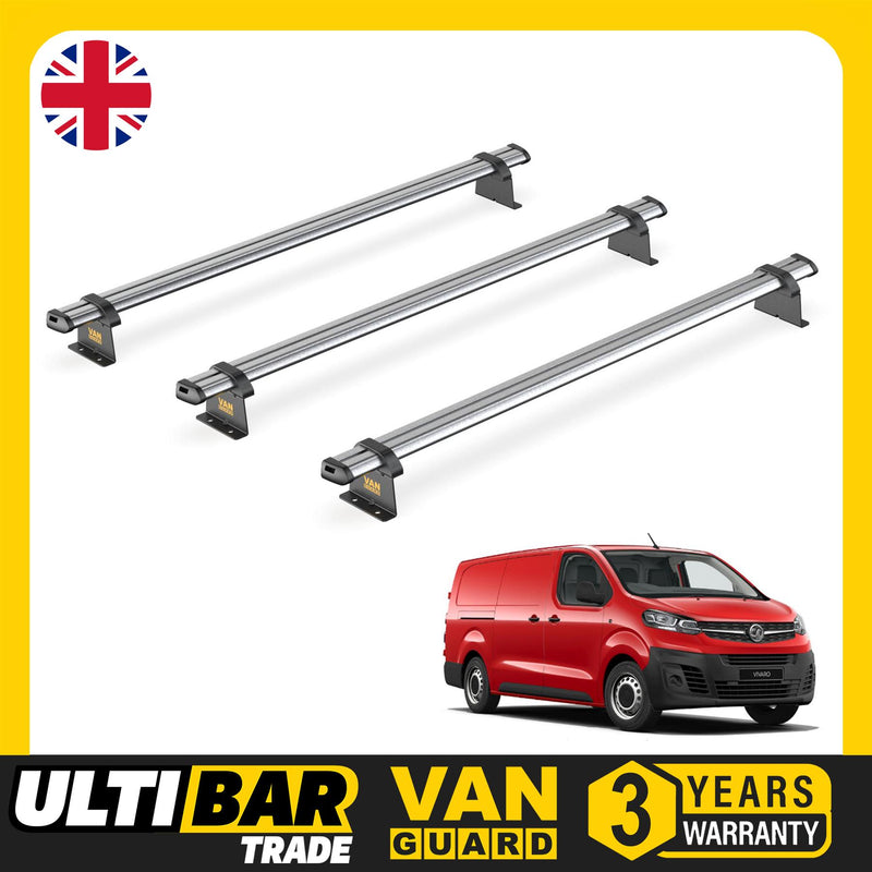 Vauxhall Vivaro (2019-) - 3 Van Guard Ultibar Trade Roof Bars