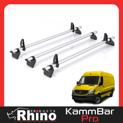 Mercedes Sprinter (2006-2018) - 3 Rhino Kammbar Pro Roof Bars (Aluminium)