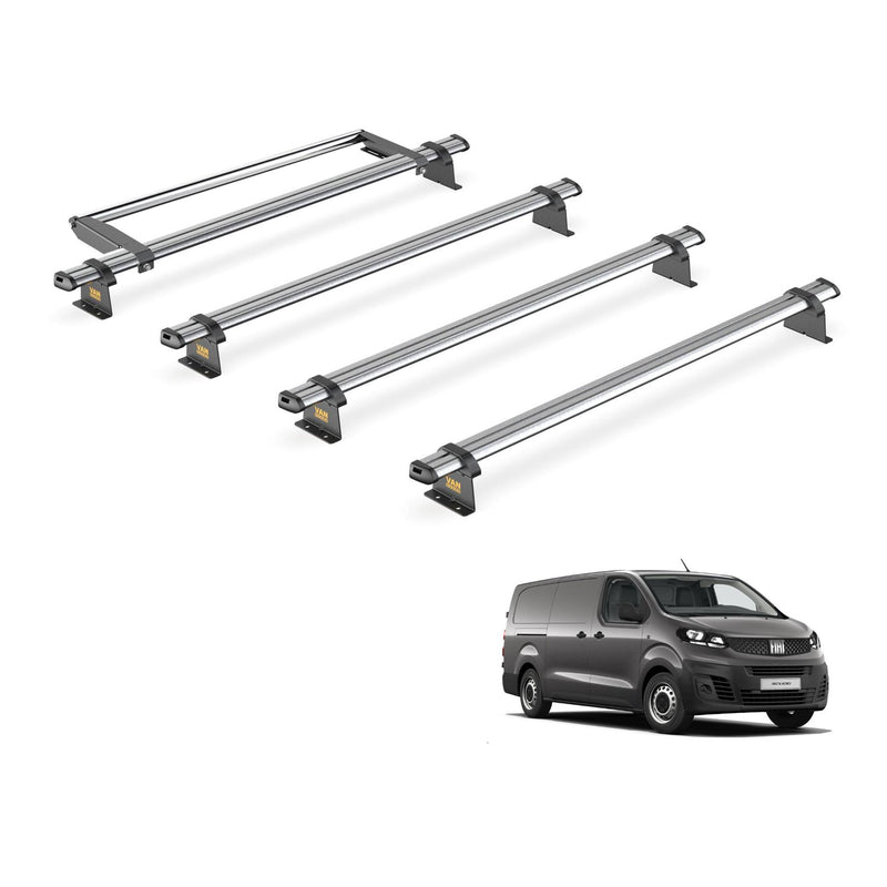 Fiat Scudo Roof Rack for 2022+ [L2 Wheelbase] 4 Bars & Roller - Van Guard Trade