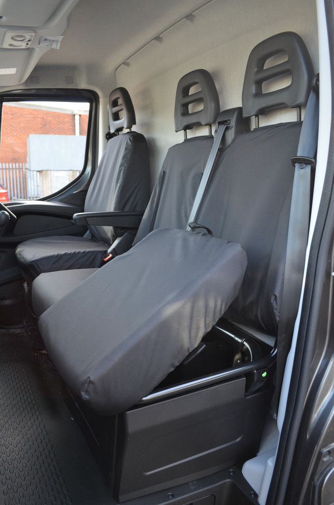 Iveco Daily (2014-) - Tailored Front Row w/ Armrest Seat Covers in Black (1+2)