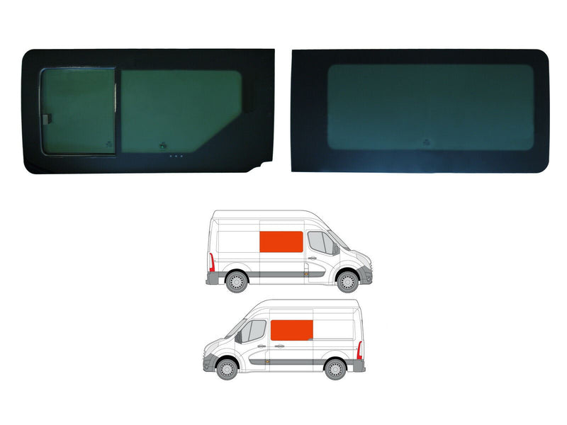 Vauxhall Movano (2010-2021) Driver Fixed Passenger Opening Side Windows Privacy Camper Glass