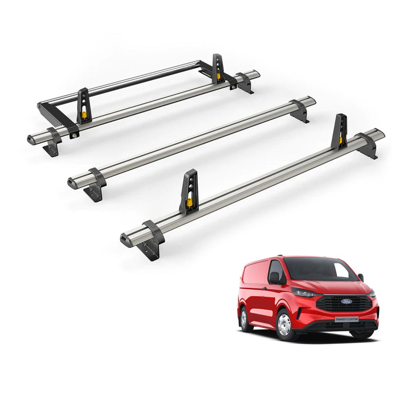 Ford Transit (2024-) Custom - 3 Van Guard UltiBar Plus Roof Bars + Roller