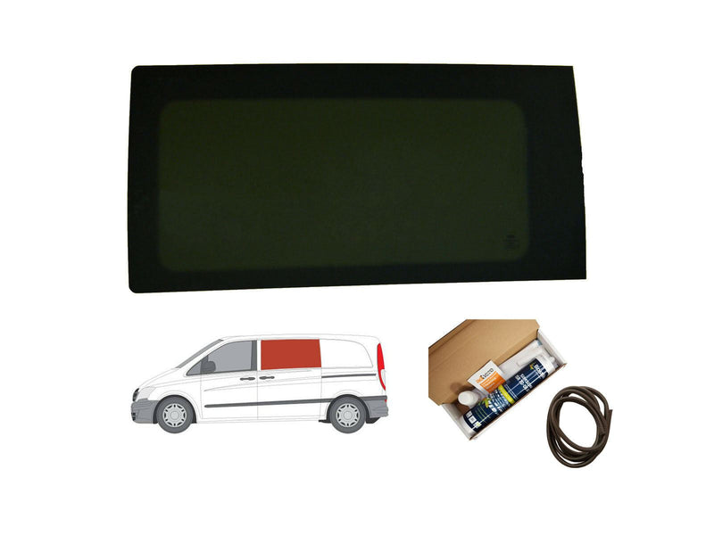 Mercedes Vito (2003-2014) Passenger Side Fixed Window Privacy Camper Glass with Fitting Kit