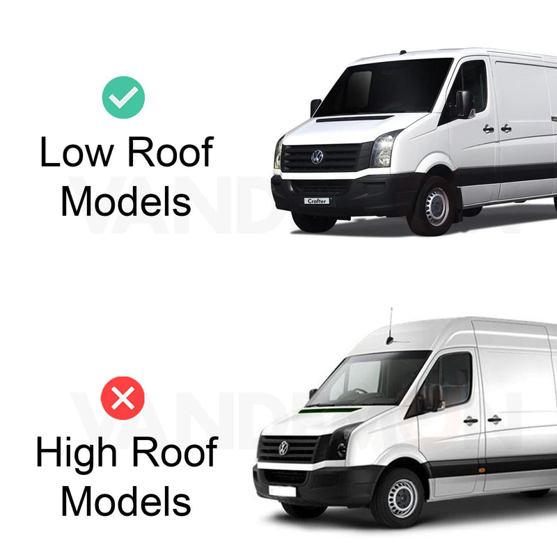 VW Crafter (2006-2017) - 4 Rhino Kammbar Pro Roof Bars + Roller (Aluminium)