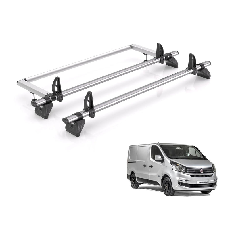 Fiat Talento (2016-2020) - 2 Rhino Kammbar Fleet Roof Bars + Roller (Steel)