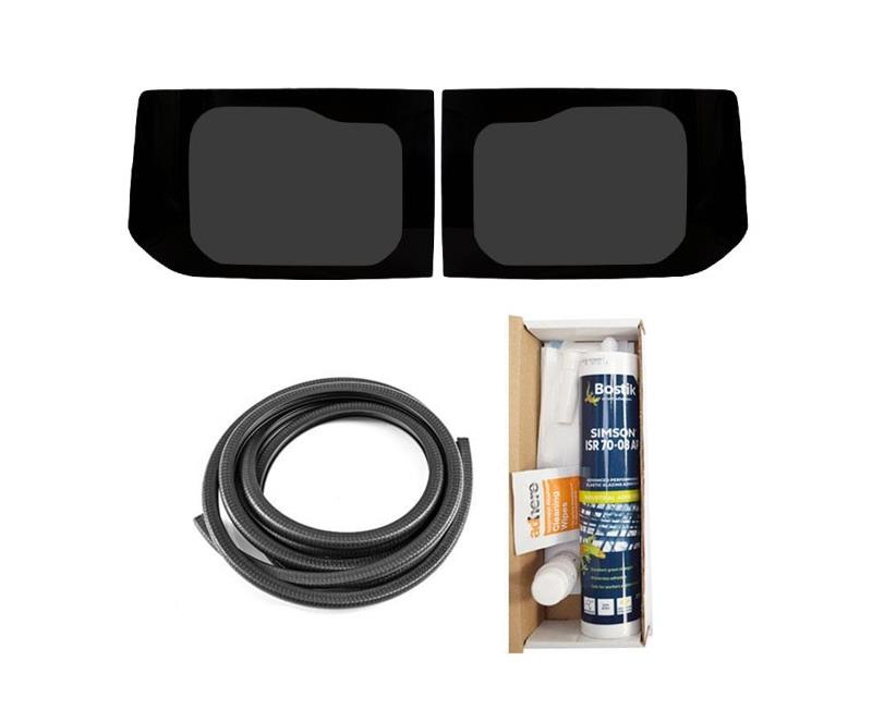 Ford Transit Custom (2023-) Rear Barn Door Window Privacy Camper Glass with Fitting Kit