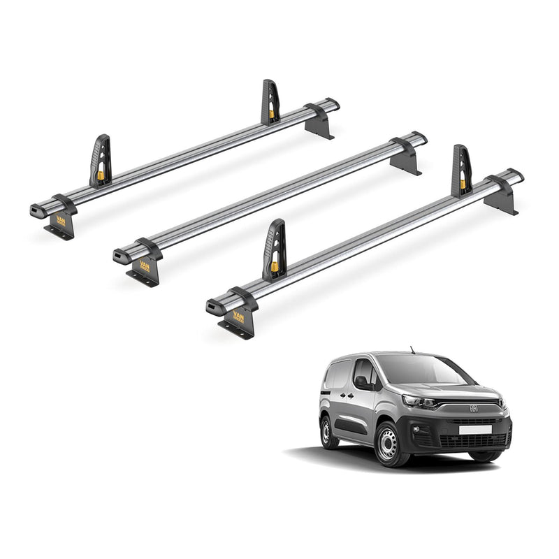 Van Guard Ulti Bar Trade + Loadstops 3 Bars Roof Rack For The Fiat Doblo 2022+