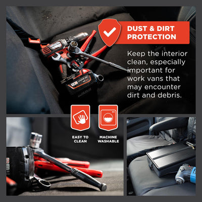 Ford Transit (MK8 2014-) - Tailored Rear Bench Seat Covers in Black (Chassis Cab)