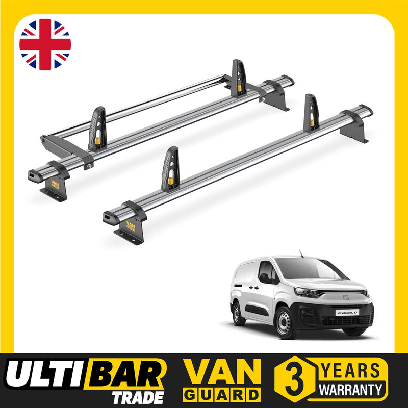 Fiat Doblo Roof Rack for 2022+ [Long L2] 2 Bars, Roller, Loadstops - Van Guard