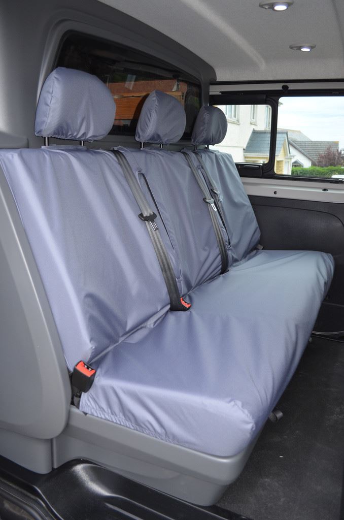 Vauxhall Vivaro (2001-2014) - Tailored Rear Bench Seat Covers in Grey (Crew Cab)