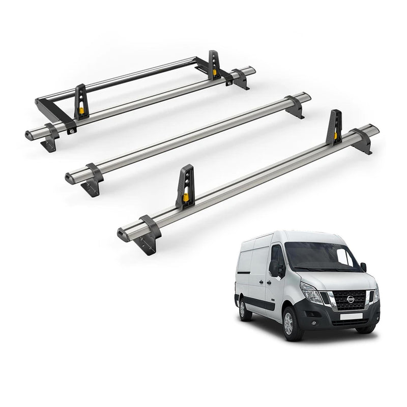 Nissan NV400 (2010-2021) - 3 Van Guard Ultibar Plus Roof Bars + Roller