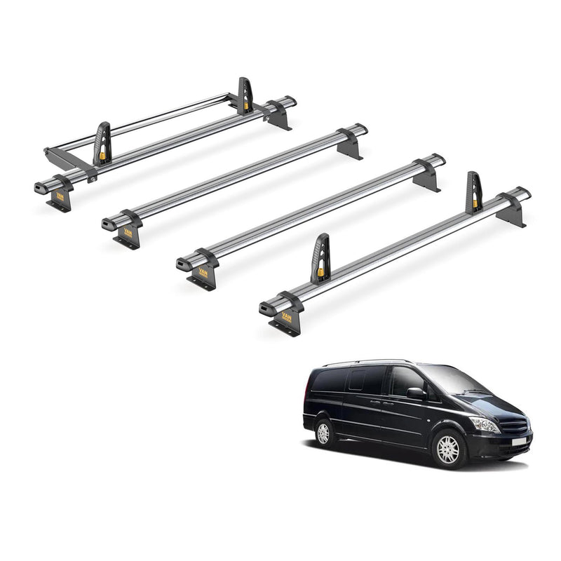 Mercedes Vito Roof Rack for 2003-2014 [X-Long] 4 Bars and Roller Van Guard Trade