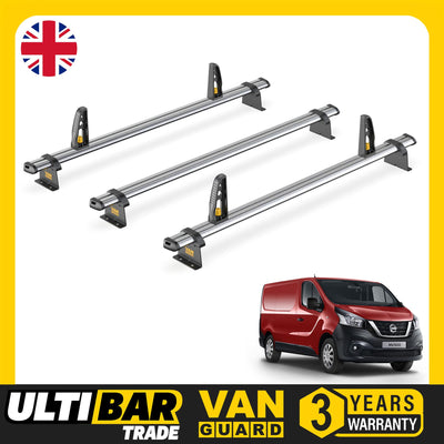 Nissan Primastar Roof Rack (2002-2015 Standard Roof) 3x Bars Van Guard Trade