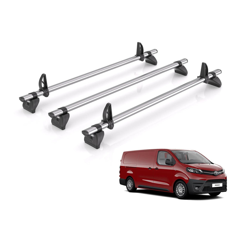 Toyota Proace (2016-2024) - 3 Rhino Kammbar Fleet Roof Bars (Steel)